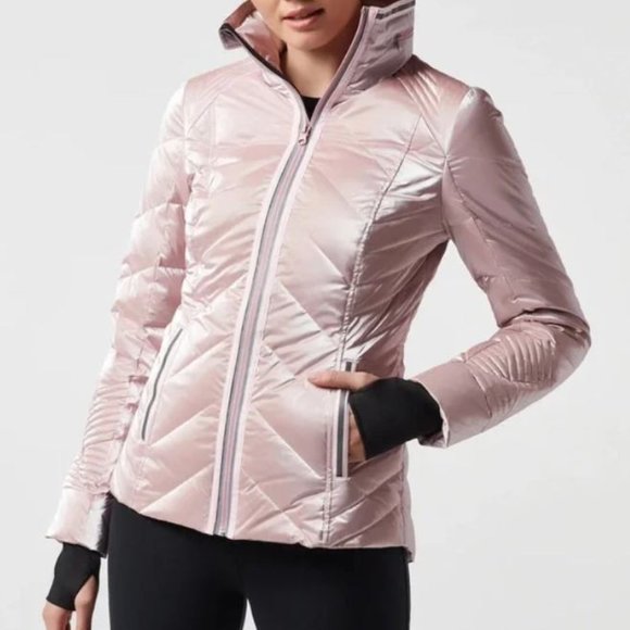 Blanc Noir BREAKTHROUGH PUFFER JACKET PINK SHINY LIQUID FINISH - Picture 2 of 7